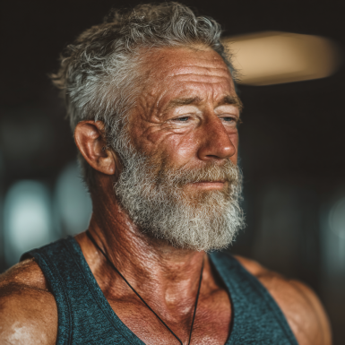 Група възрастни хора участват в йога клас на открито